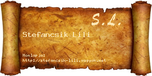 Stefancsik Lili névjegykártya