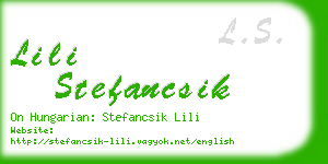 lili stefancsik business card